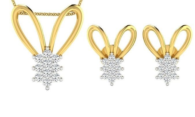 Earring Pendant Set 3dm STL OBJ FBX Render Details 3D print model