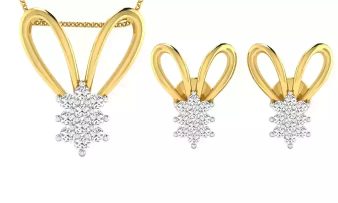 Earring Pendant Set 3dm STL OBJ FBX Render Details 3D print model