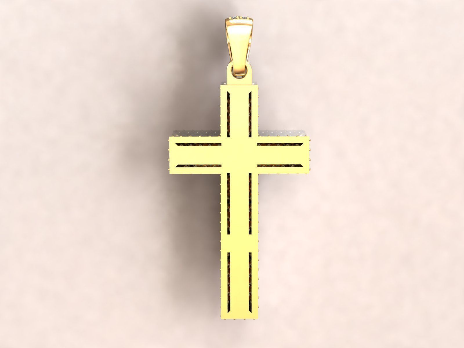 Cross Pave Jesus Pendant 3D print model_5