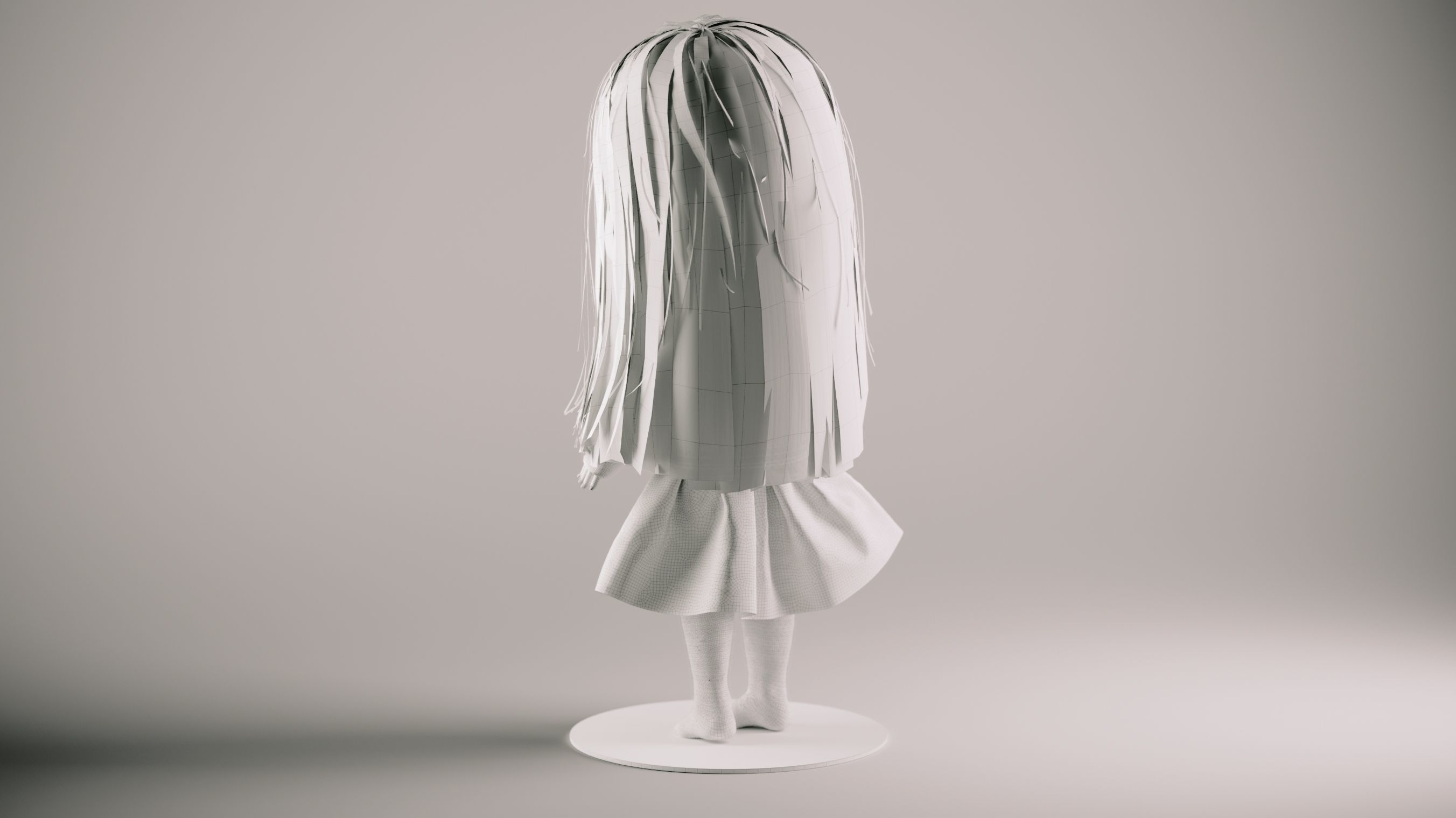 Olivia doll in Pajama and Skirt Pose 01 3D model_11