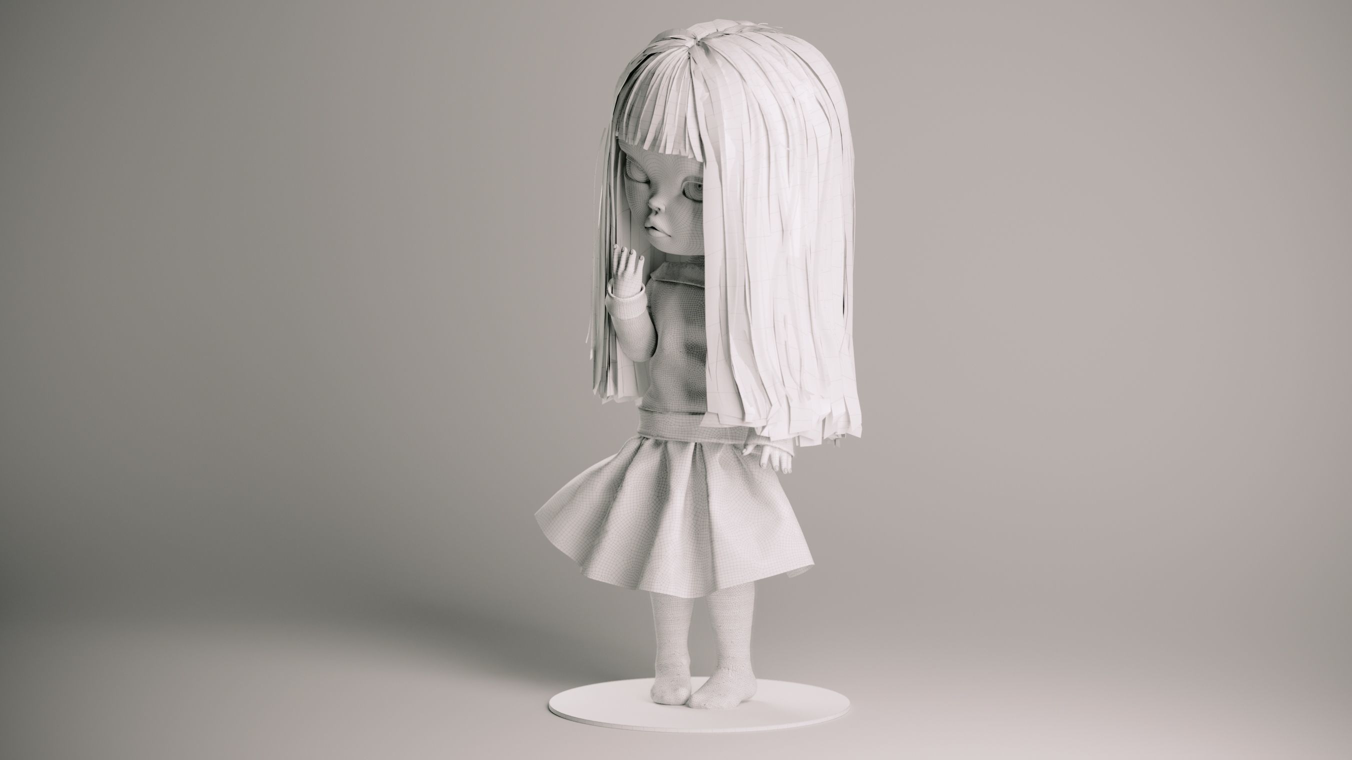 Olivia doll in Pajama and Skirt Pose 01 3D model_7