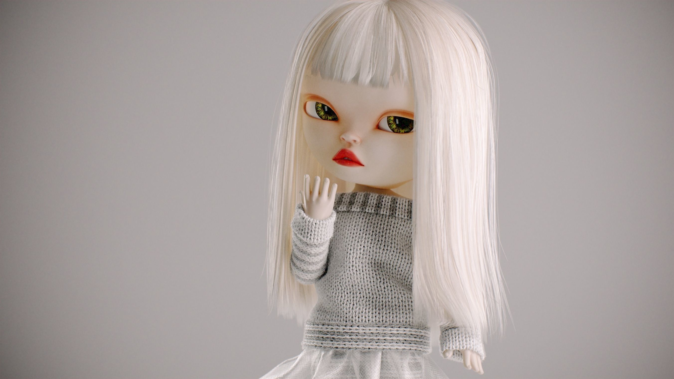 Olivia doll in Pajama and Skirt Pose 01 3D model_4