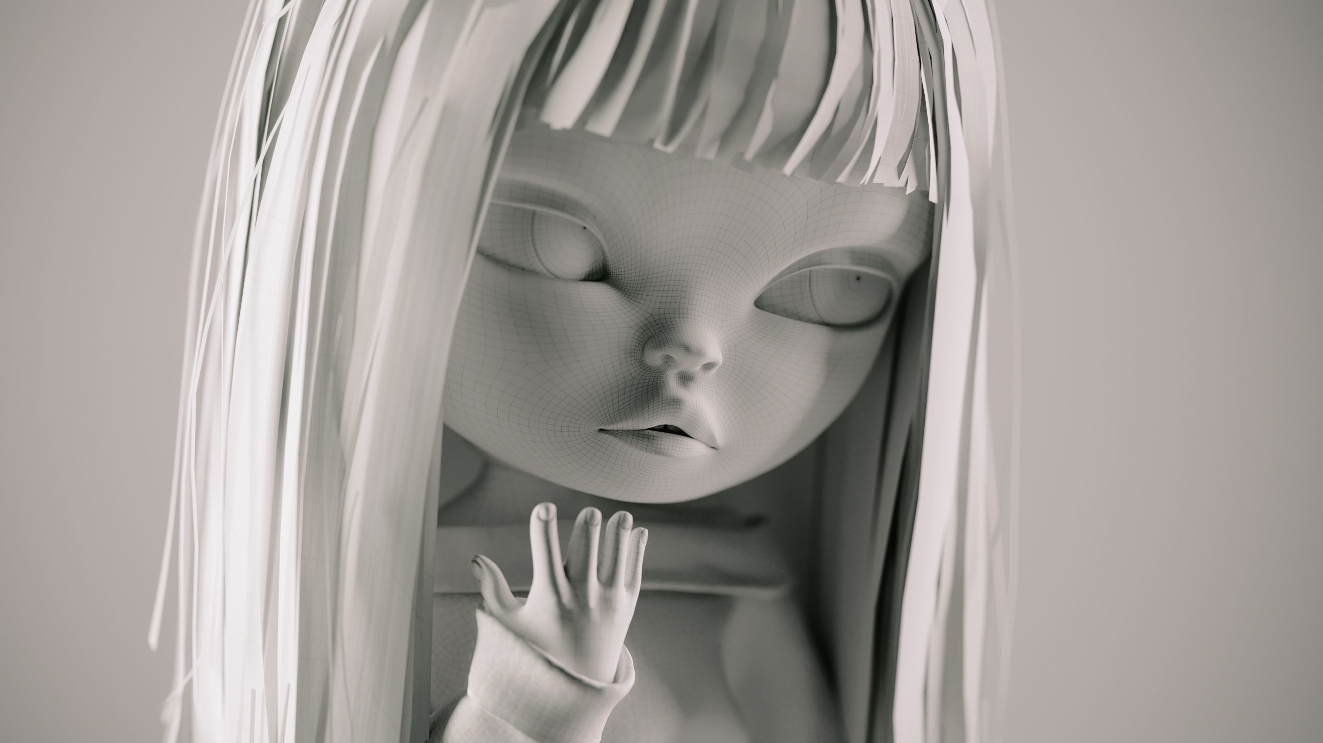 Olivia doll in Pajama and Skirt Pose 01 3D model_3