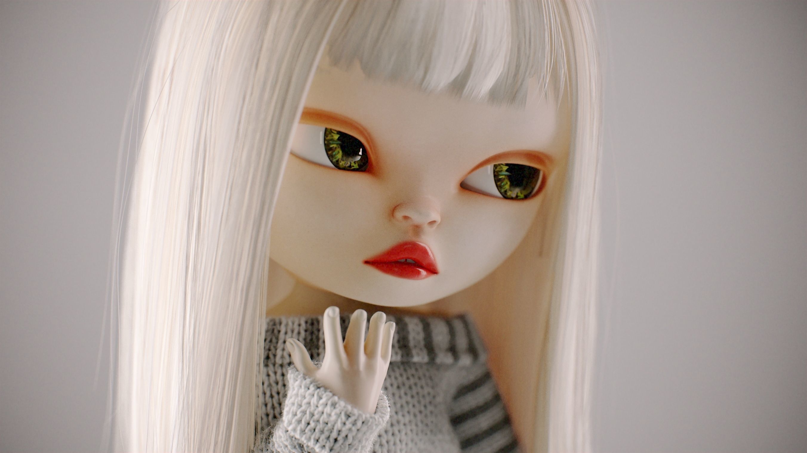 Olivia doll in Pajama and Skirt Pose 01 3D model_2