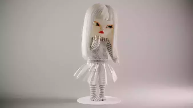 Olivia doll in Pajama and Skirt Pose 01 3D model
