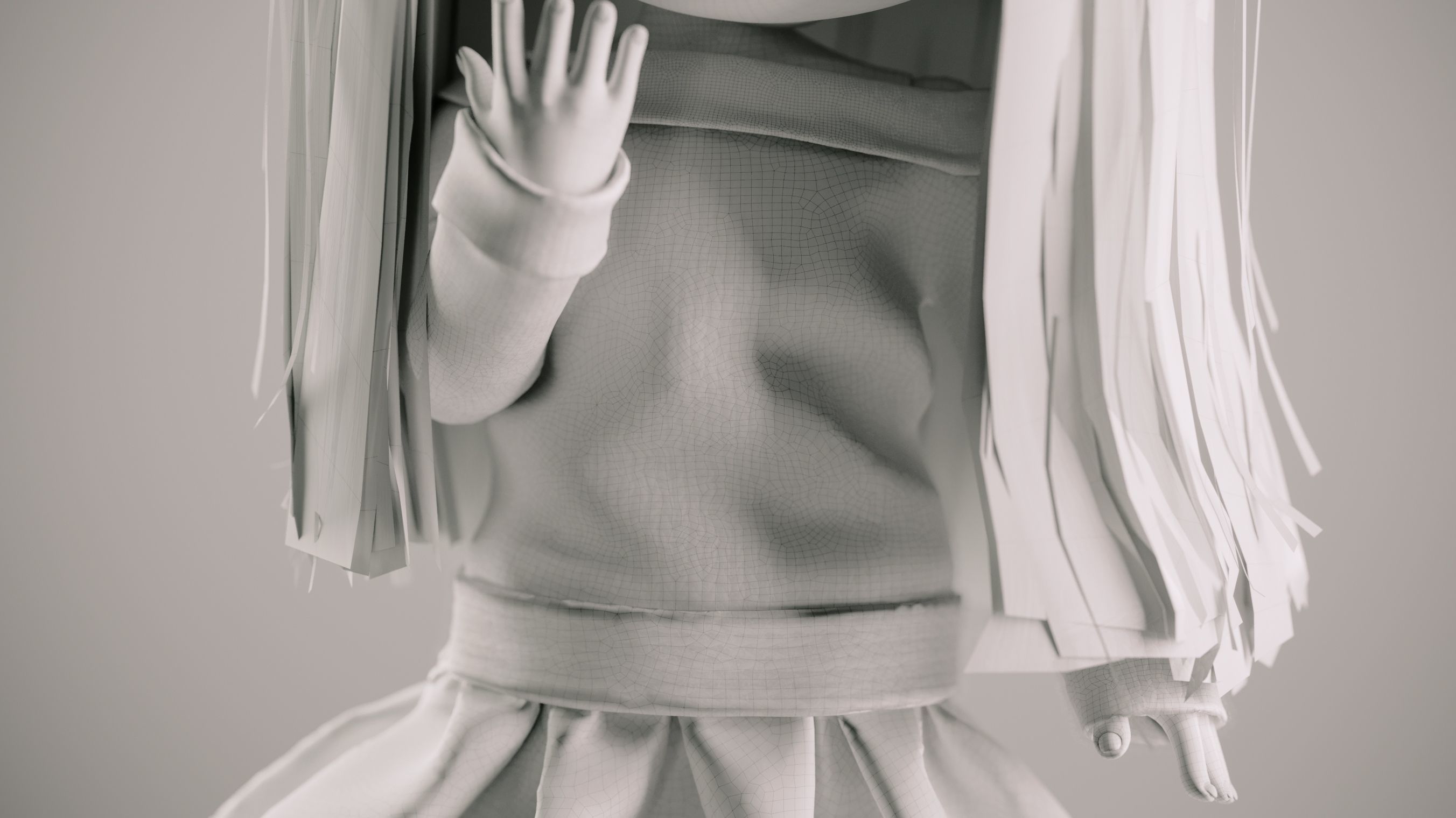 Olivia doll in Pajama and Skirt Pose 01 3D model_19