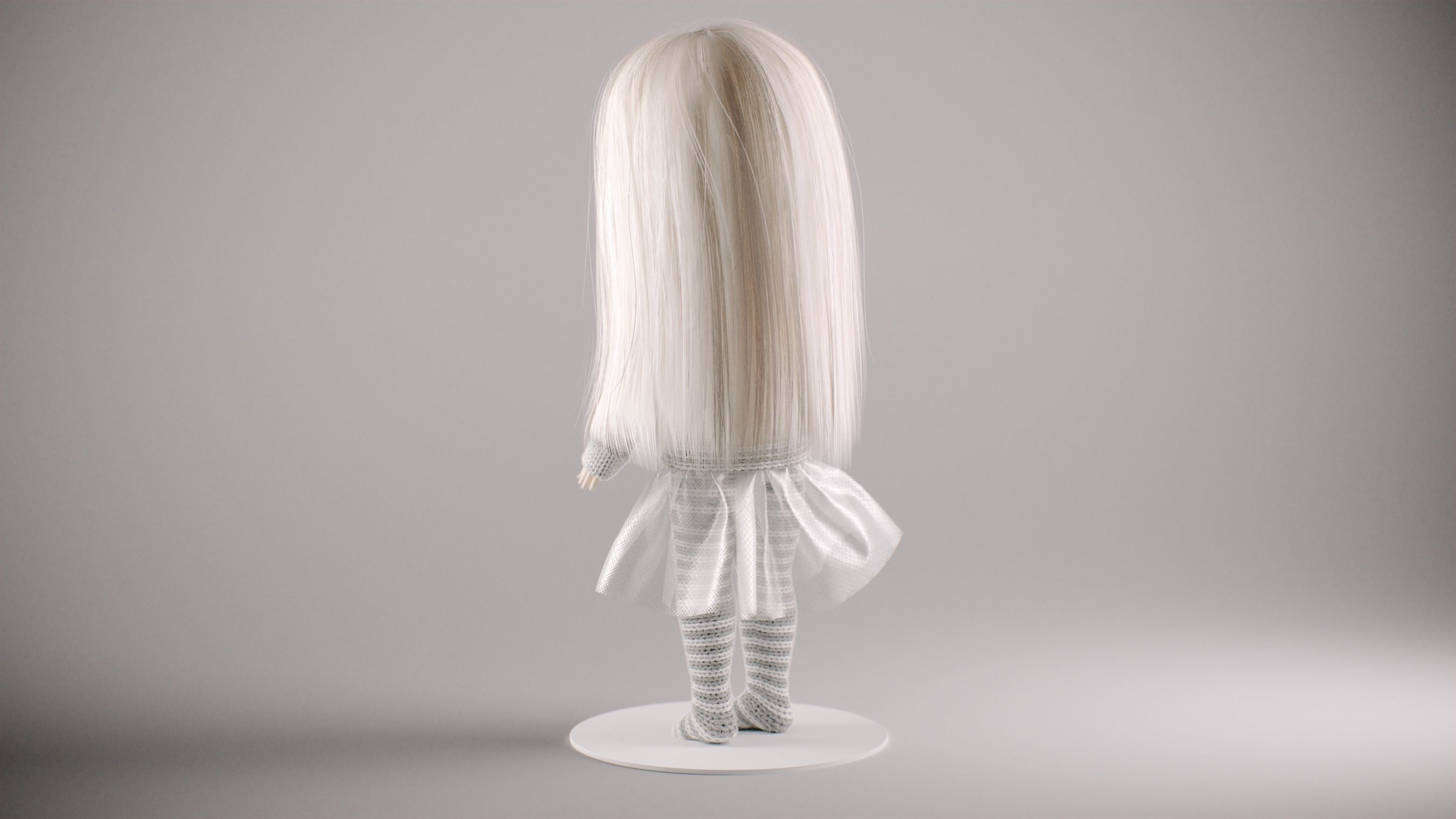 Olivia doll in Pajama and Skirt Pose 01 3D model_10