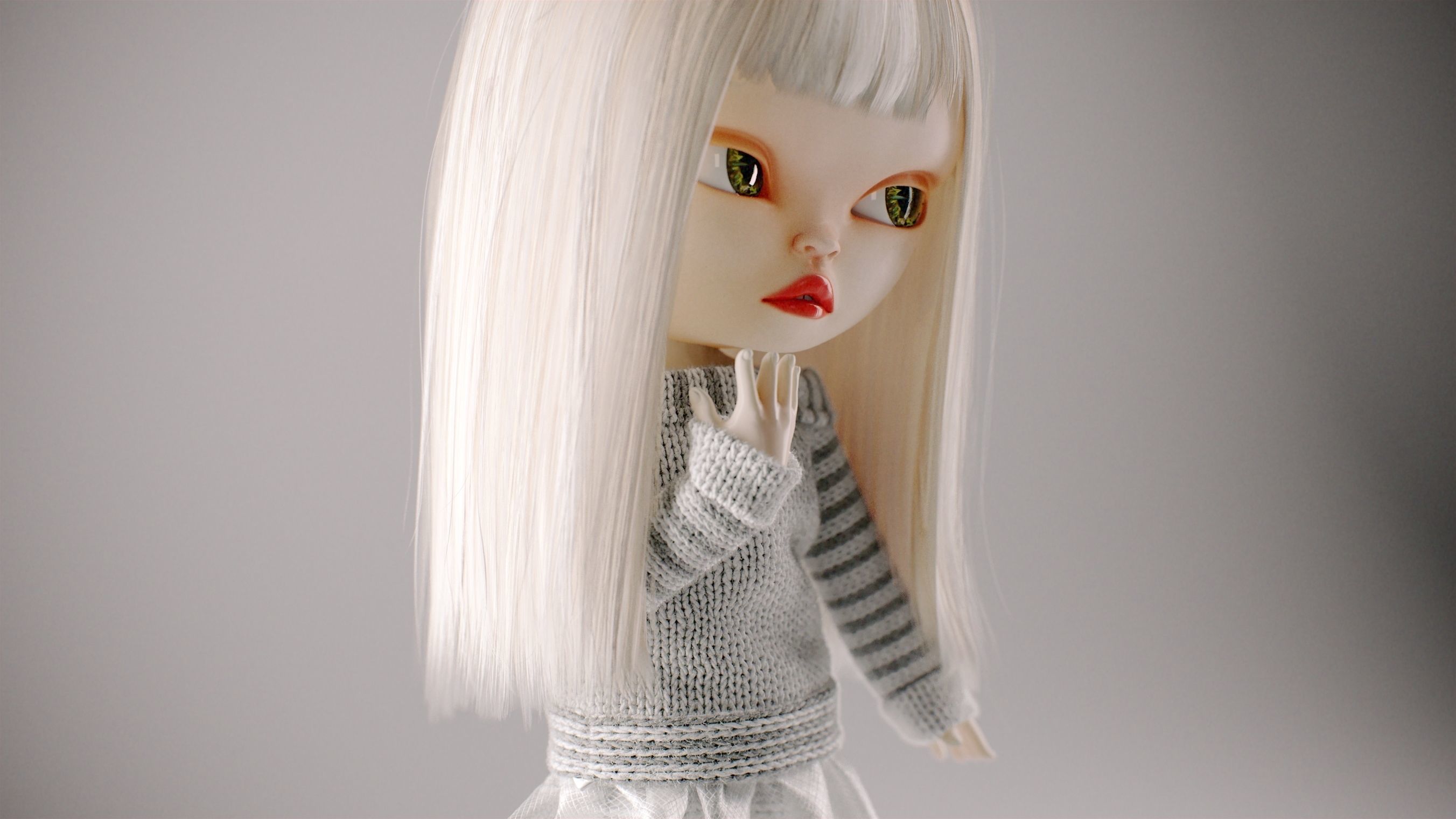 Olivia doll in Pajama and Skirt Pose 01 3D model_8