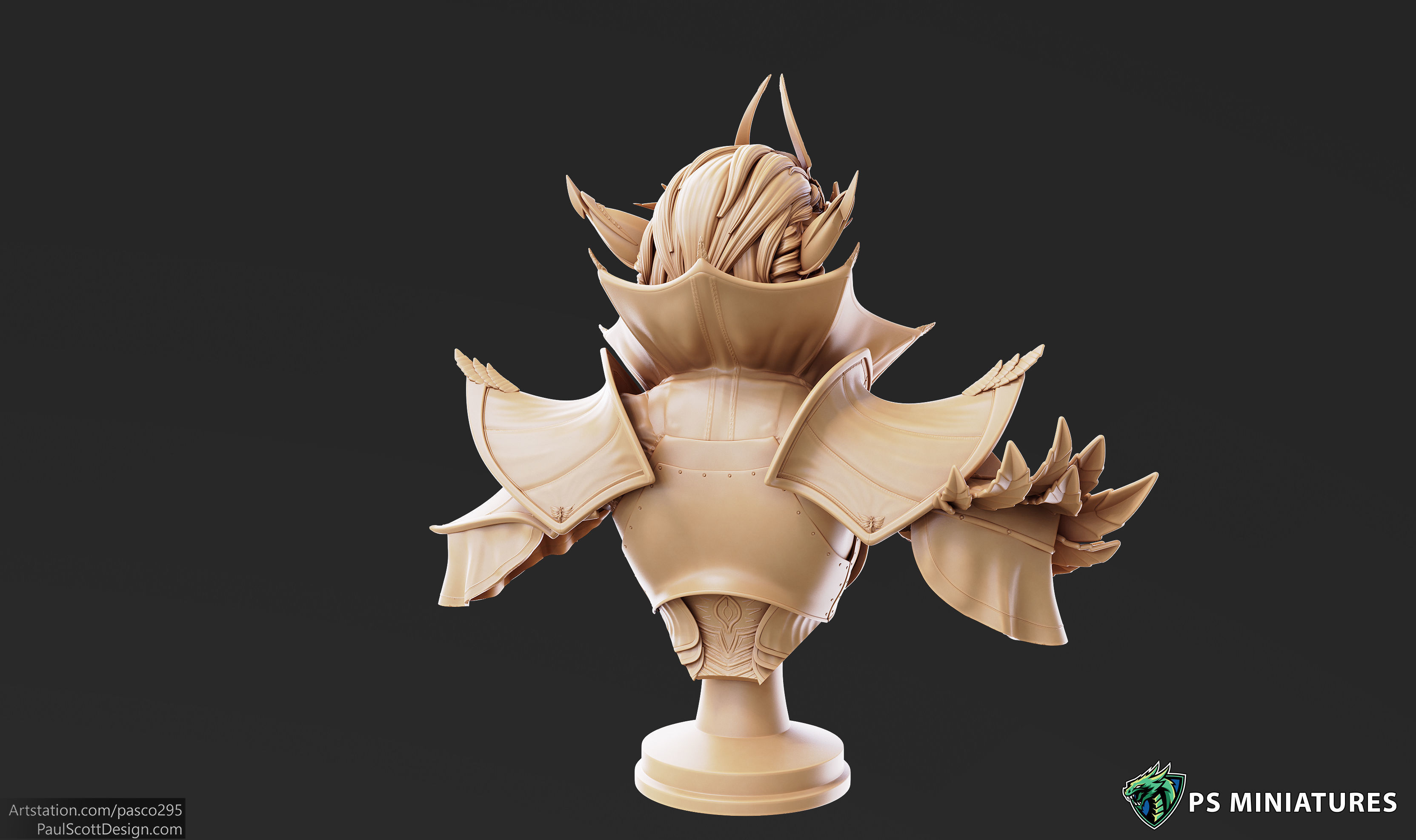 Drow Battlemage Bust 3D print model_6