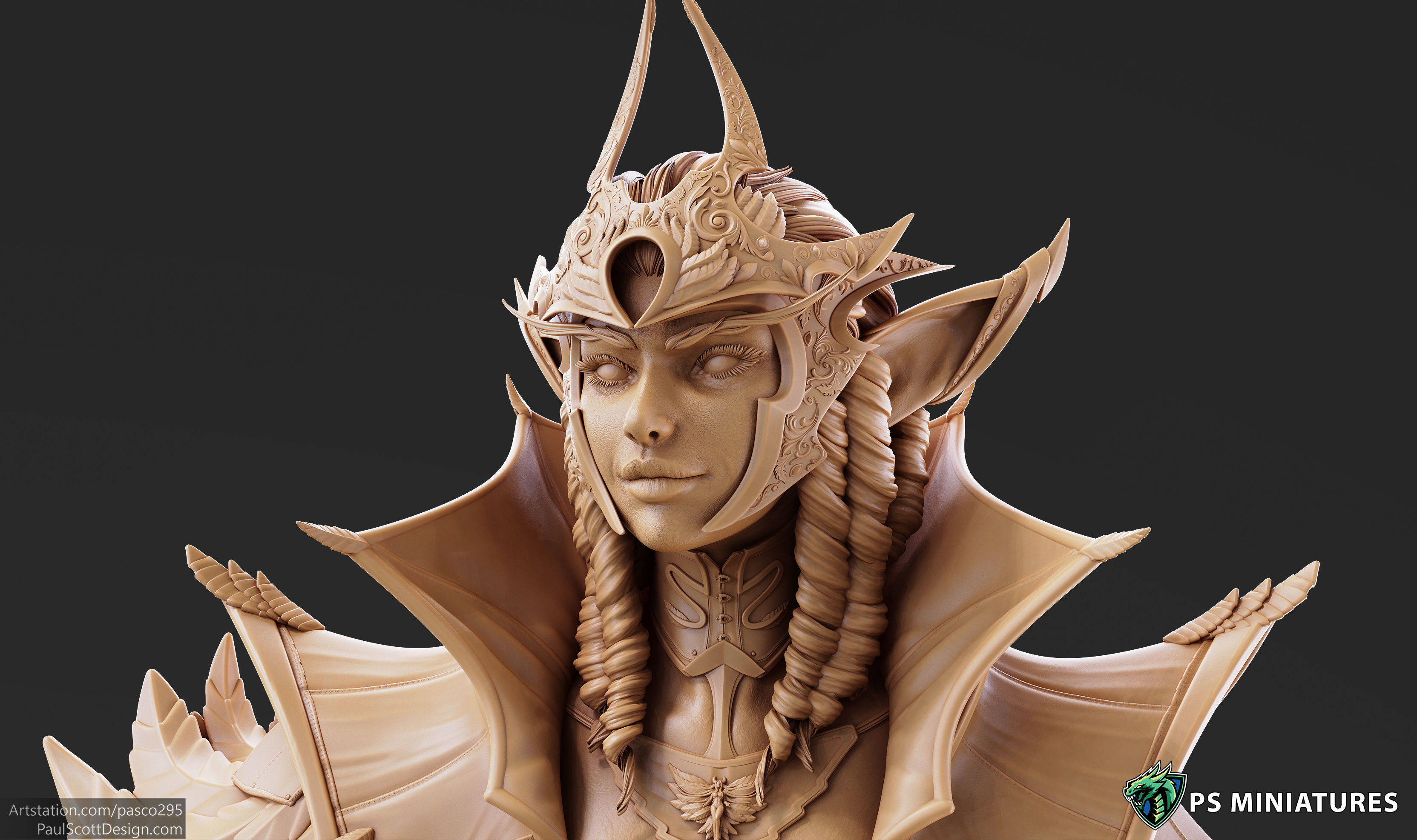 Drow Battlemage Bust 3D print model_15