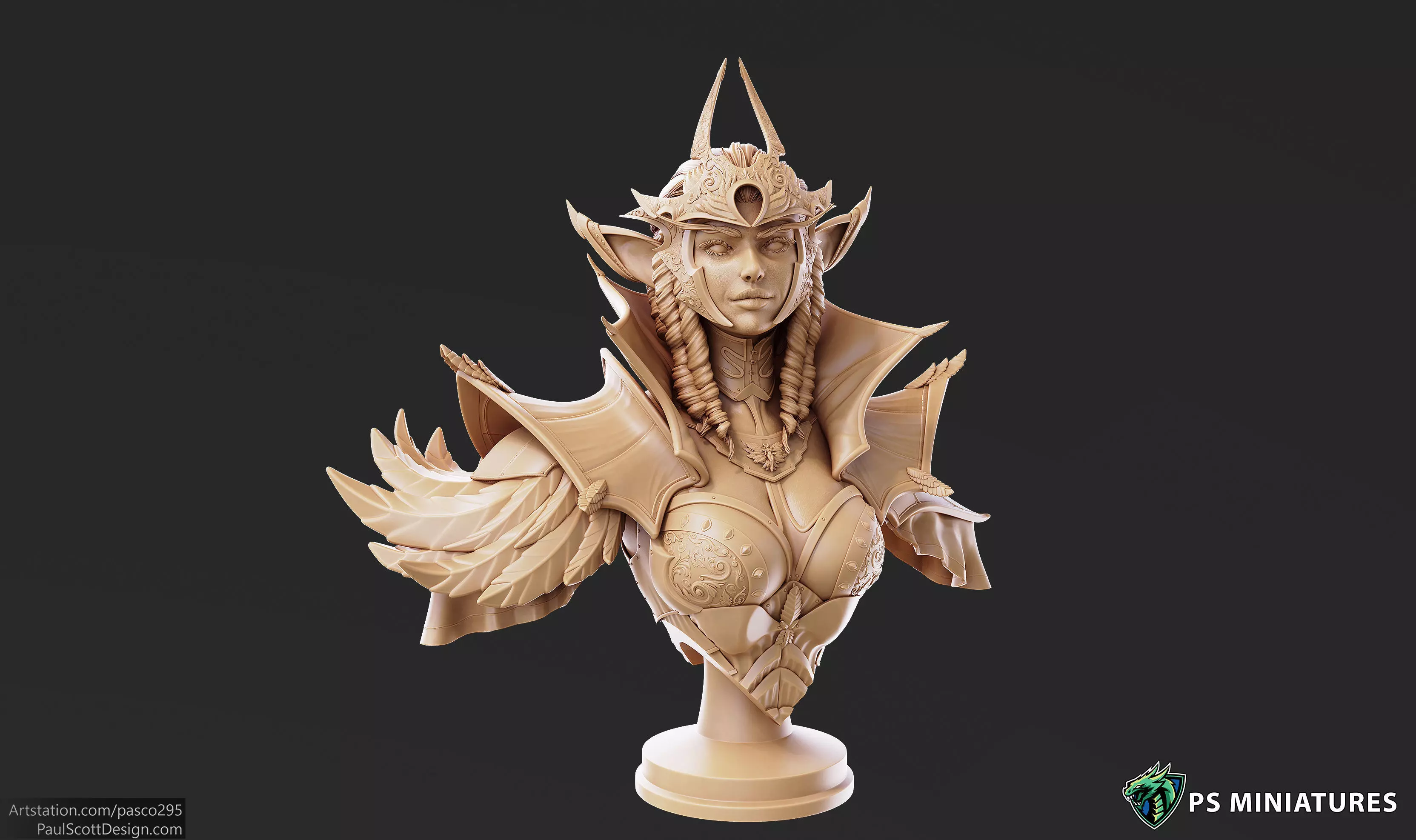 Drow Battlemage Bust 3D print model_0
