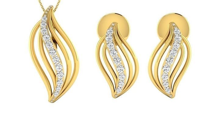 Earring Pendant Set 3dm STL OBJ FBX Render Details 3D print model