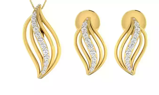 Earring Pendant Set 3dm STL OBJ FBX Render Details 3D print model