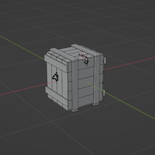 low poly Wooden box Low-poly 3D model_1