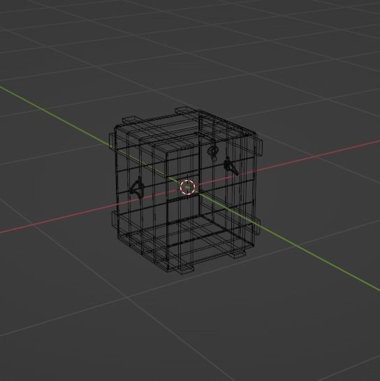 low poly Wooden box Low-poly 3D model_2