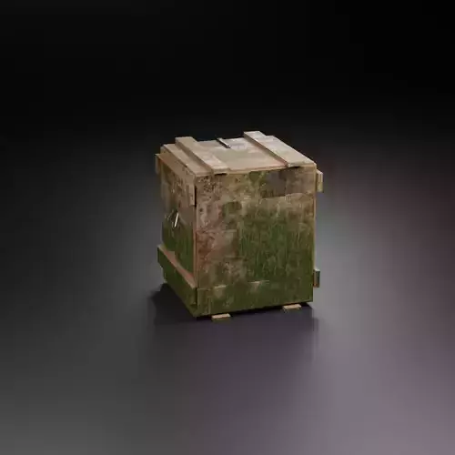 low poly Wooden box