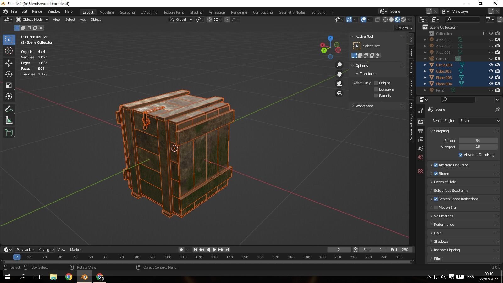 low poly Wooden box Low-poly 3D model_4