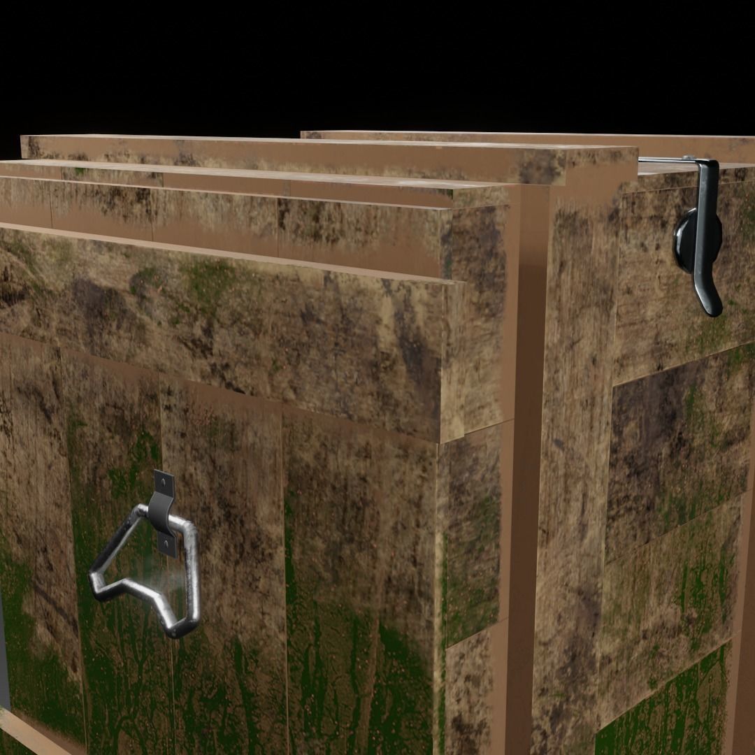 low poly Wooden box Low-poly 3D model_5