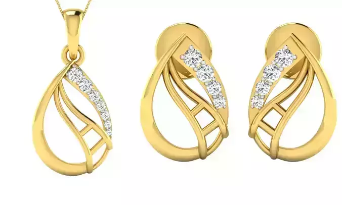 Earring Pendant Set 3dm STL OBJ FBX Render Details