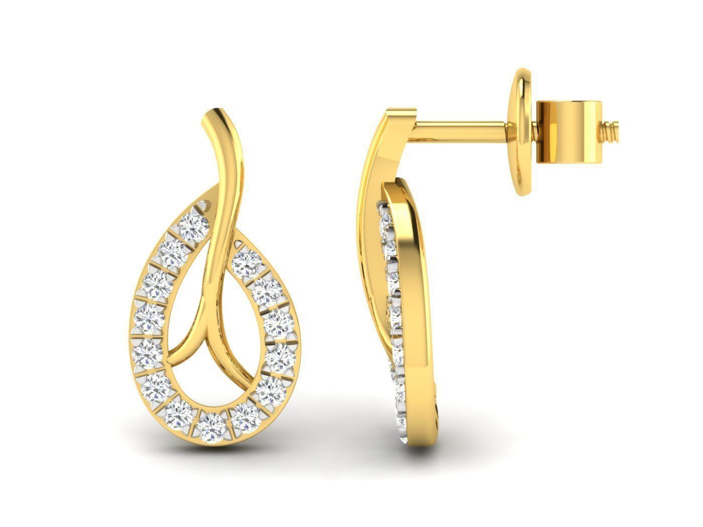 Earring Pendant Set 3dm STL OBJ FBX Render Details 3D print model_2