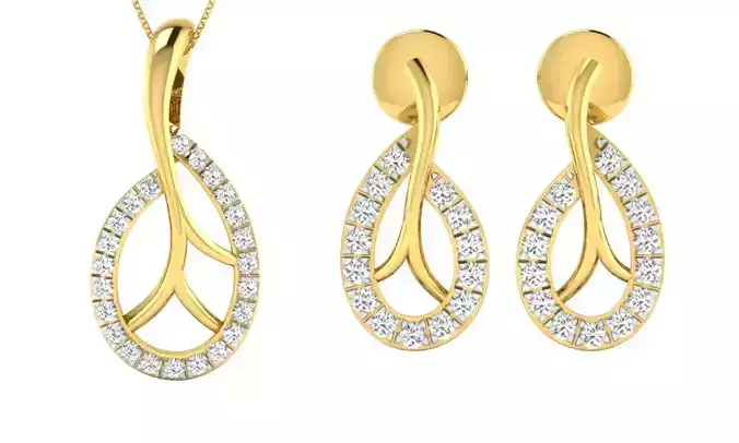 Earring Pendant Set 3dm STL OBJ FBX Render Details