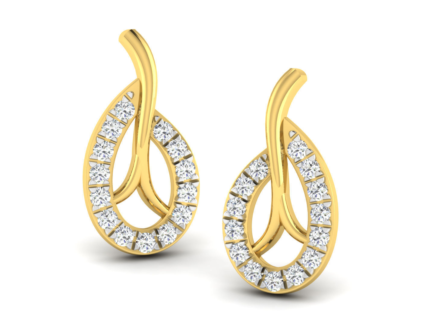 Earring Pendant Set 3dm STL OBJ FBX Render Details 3D print model_1