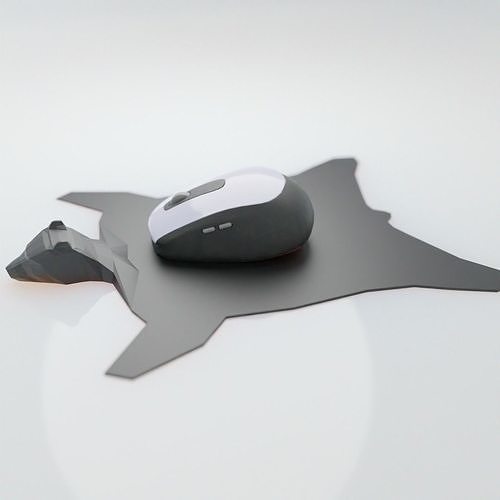 Travel mouse pad - bear skin rug 3D print model