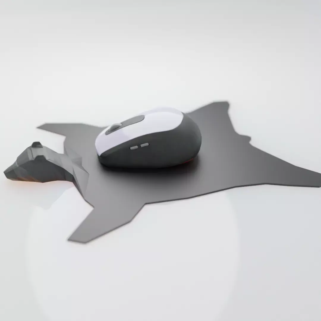 Travel mouse pad - bear skin rug 3D print model_0