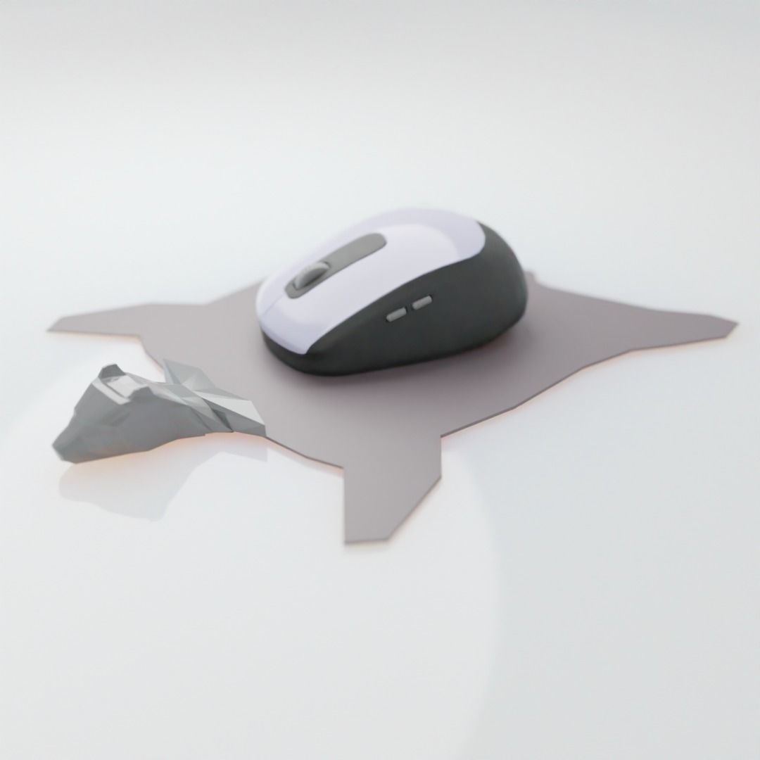 Travel mouse pad - bear skin rug 3D print model_1