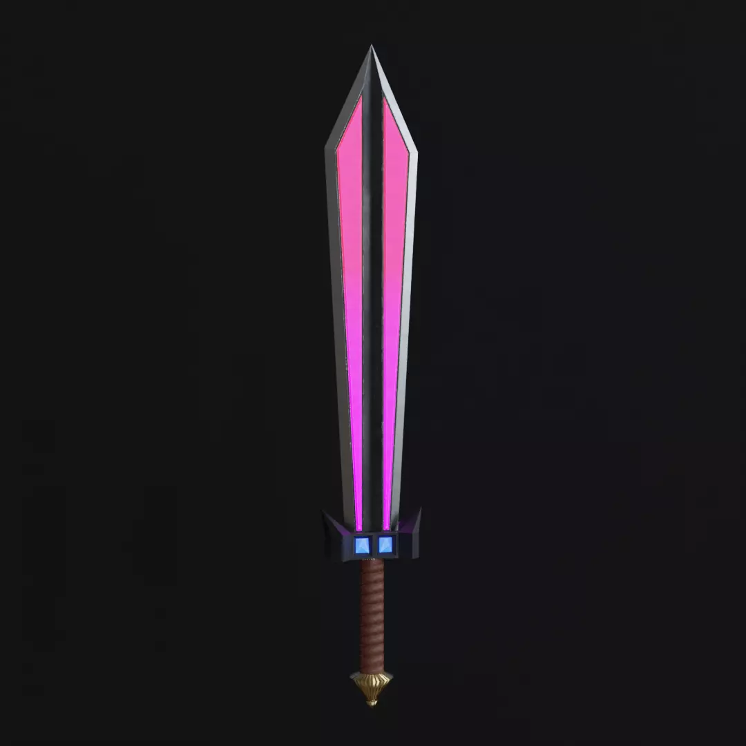 Low Poly Sci-Fi Sword Low-poly 3D model_0