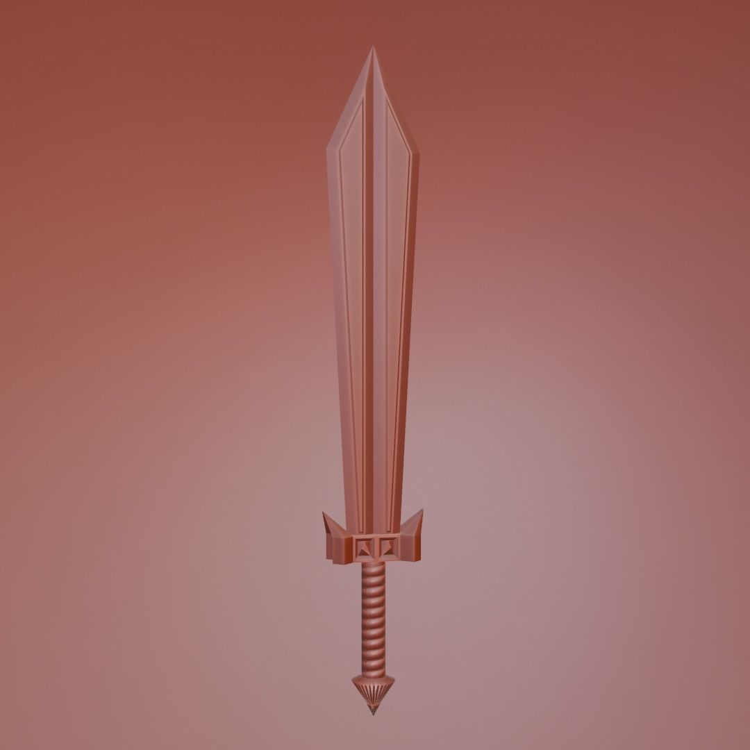 Low Poly Sci-Fi Sword Low-poly 3D model_1
