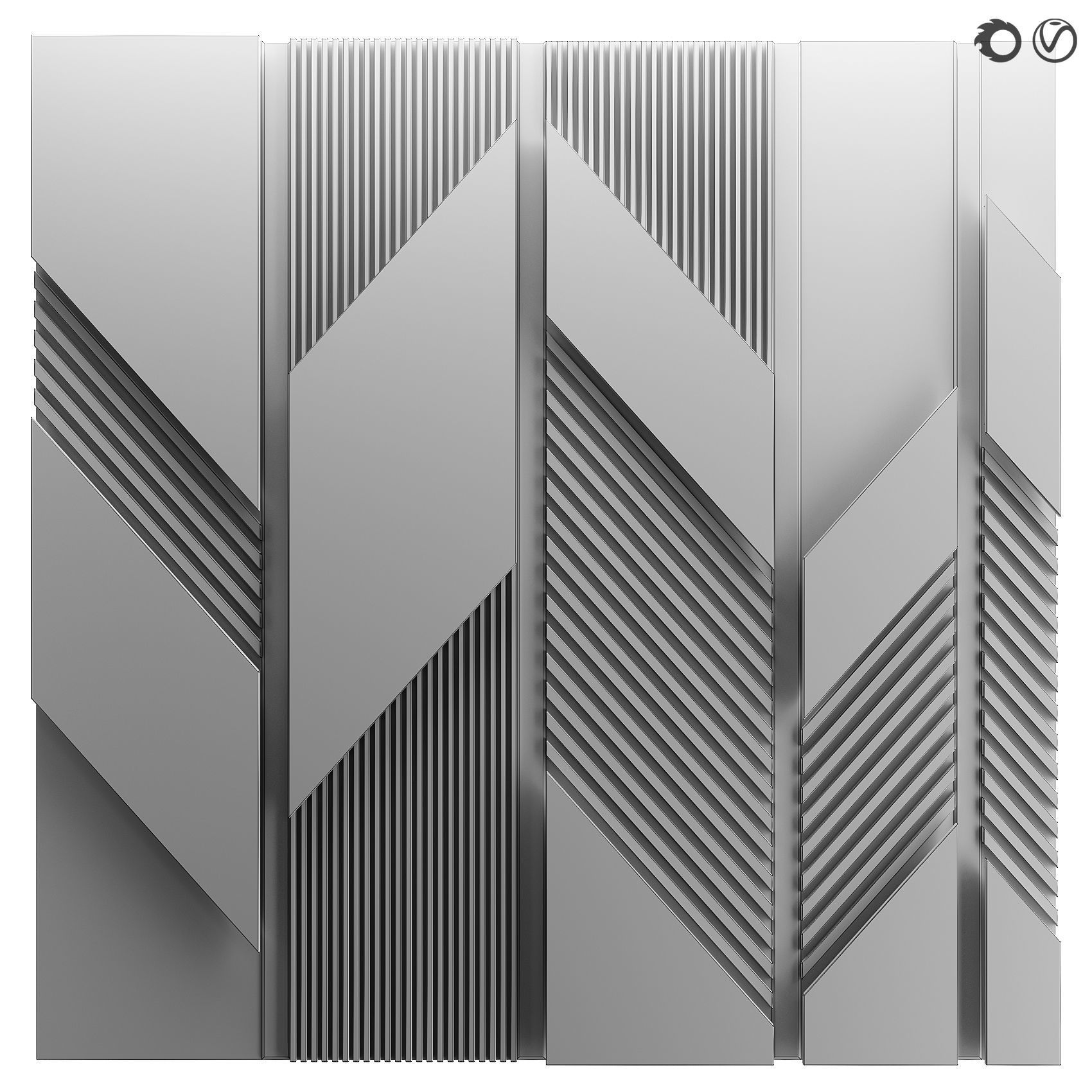 Decorative wall panel 61 3D model_2