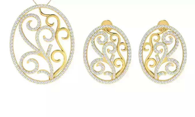 Pendants Earrings 3dm STL OBJ FBX Render Details
