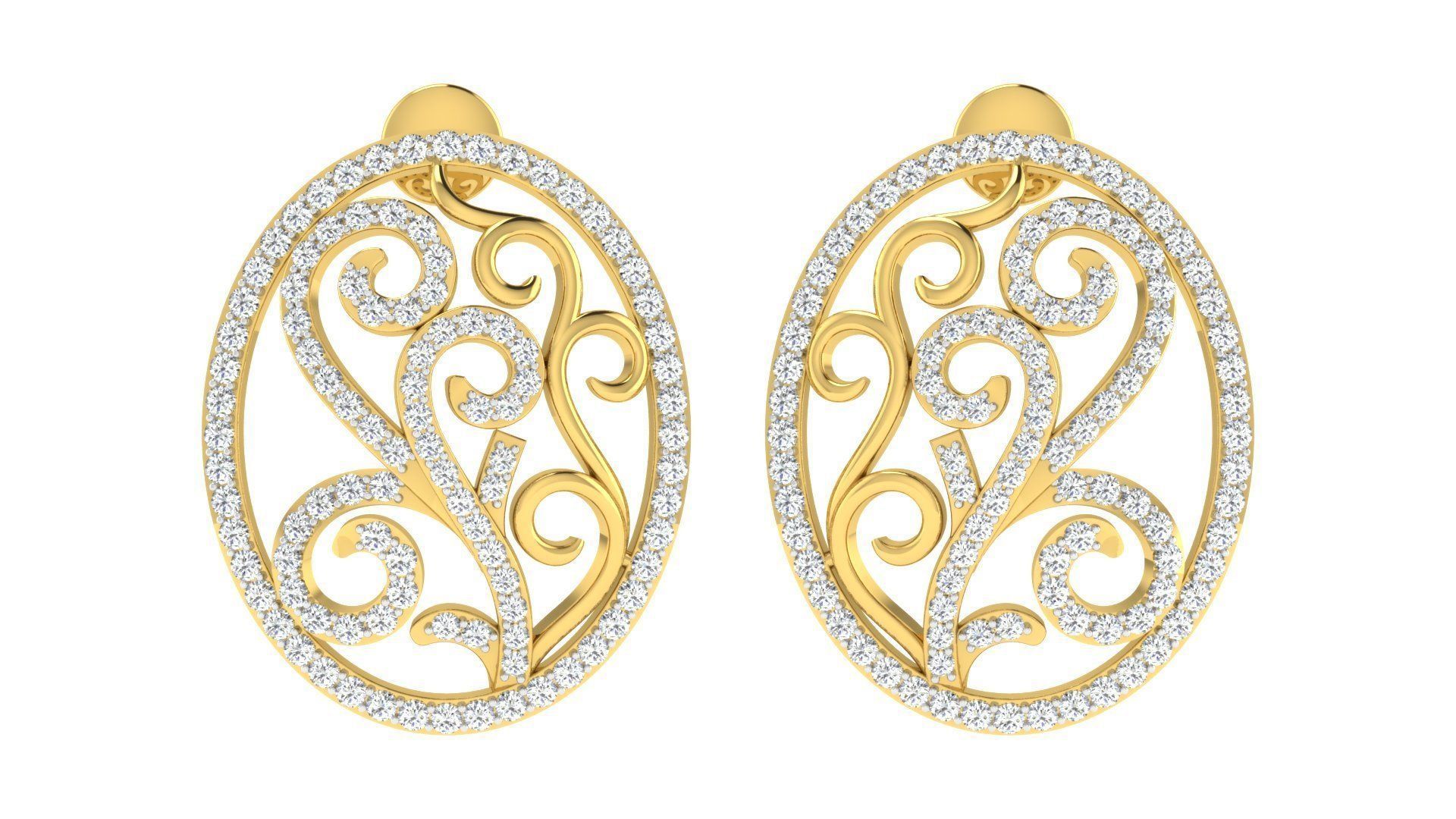 Pendants Earrings 3dm STL OBJ FBX Render Details 3D print model_3