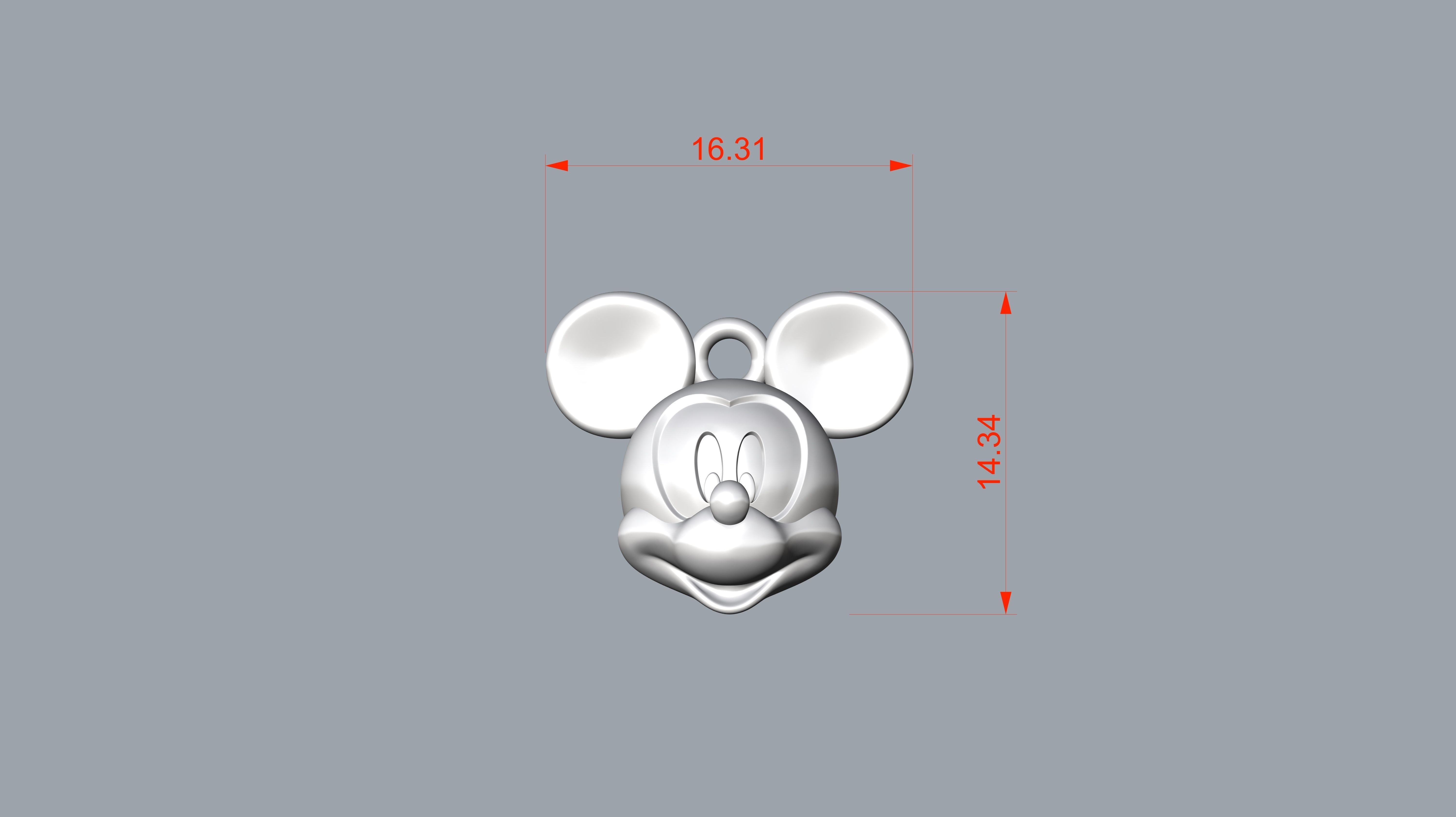 Mickey mouse pendant 3D print model_12