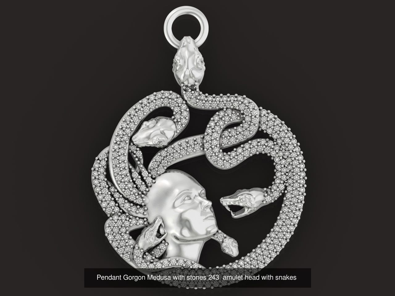  set ring and pendant medusa gorgona 3D Model Collection_2