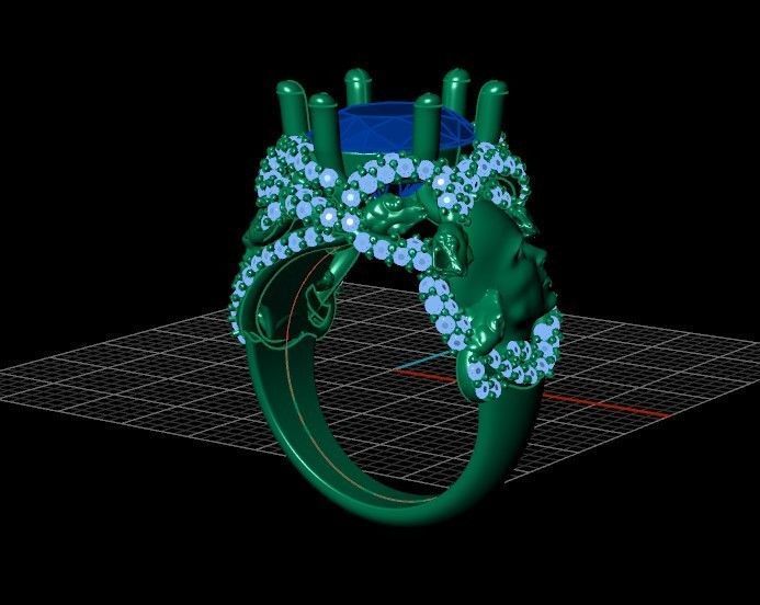  set ring and pendant medusa gorgona 3D Model Collection_5