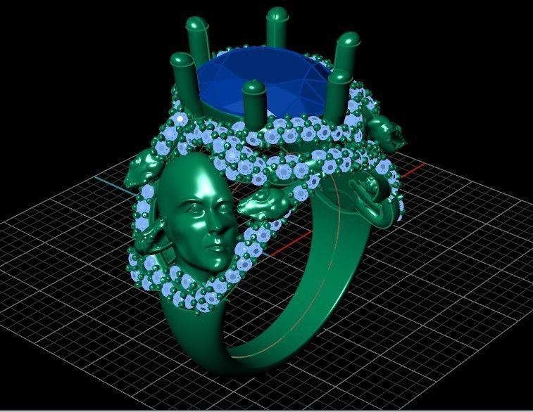  set ring and pendant medusa gorgona 3D Model Collection_21