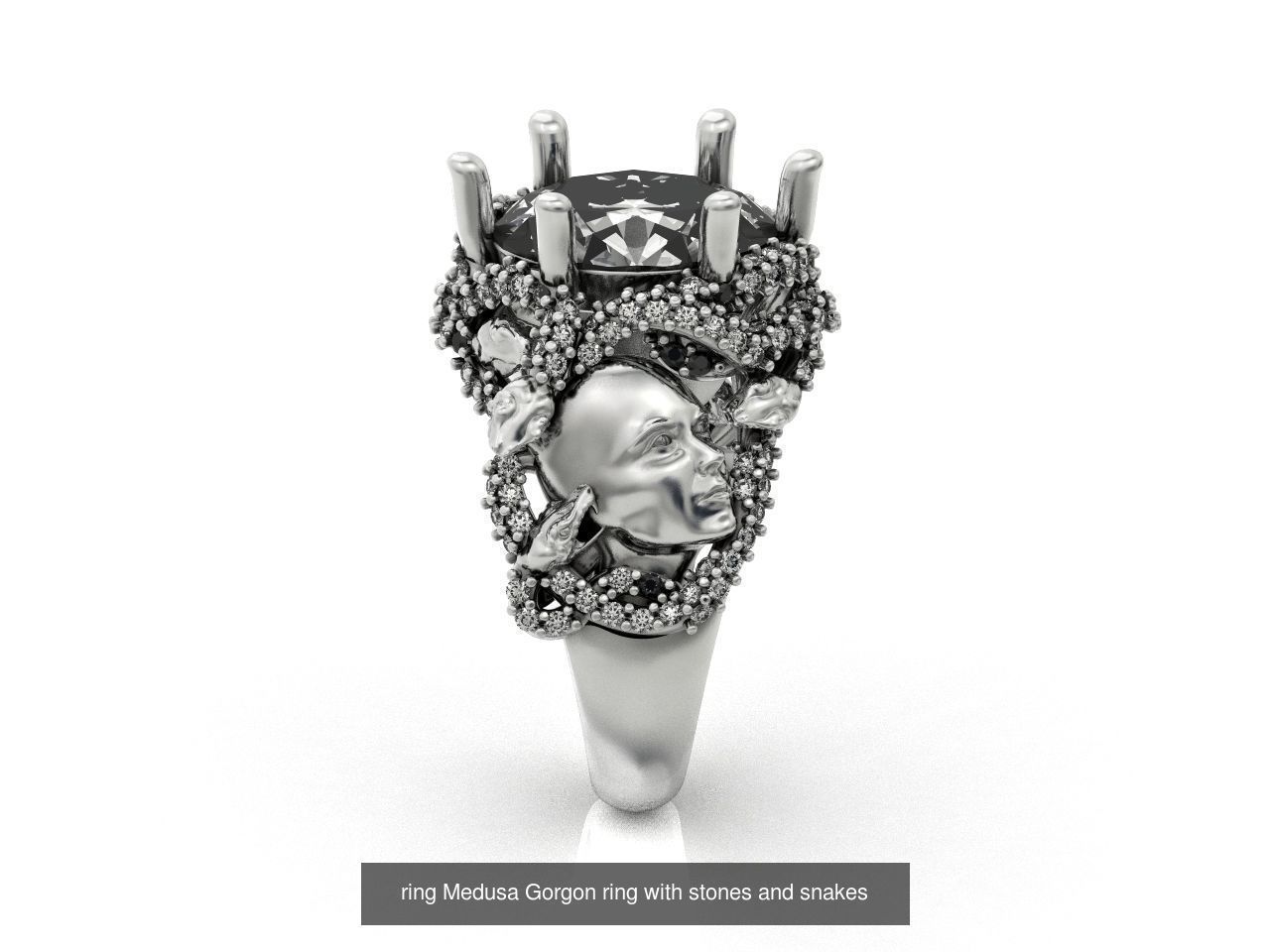  set ring and pendant medusa gorgona 3D Model Collection_3
