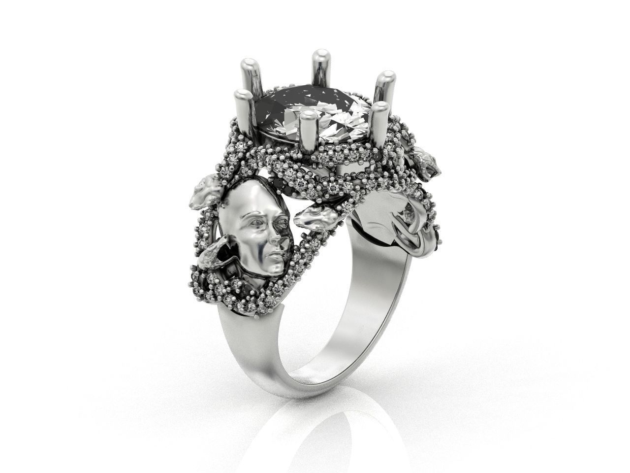  set ring and pendant medusa gorgona 3D Model Collection_15