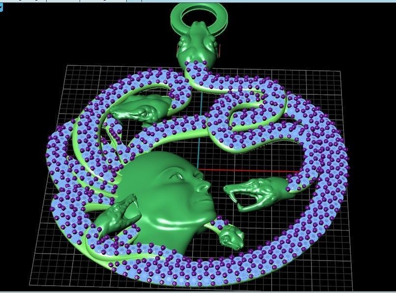  set ring and pendant medusa gorgona 3D Model Collection_30