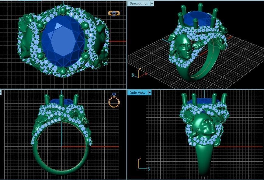  set ring and pendant medusa gorgona 3D Model Collection_12