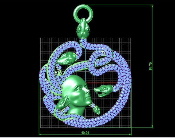  set ring and pendant medusa gorgona 3D Model Collection_33