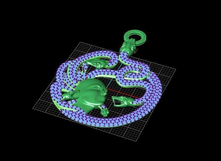  set ring and pendant medusa gorgona 3D Model Collection_27
