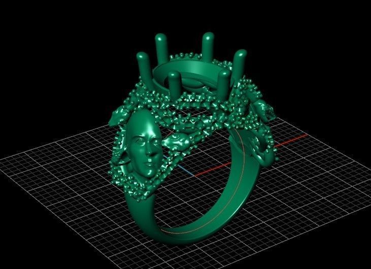  set ring and pendant medusa gorgona 3D Model Collection_9