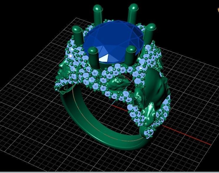  set ring and pendant medusa gorgona 3D Model Collection_13