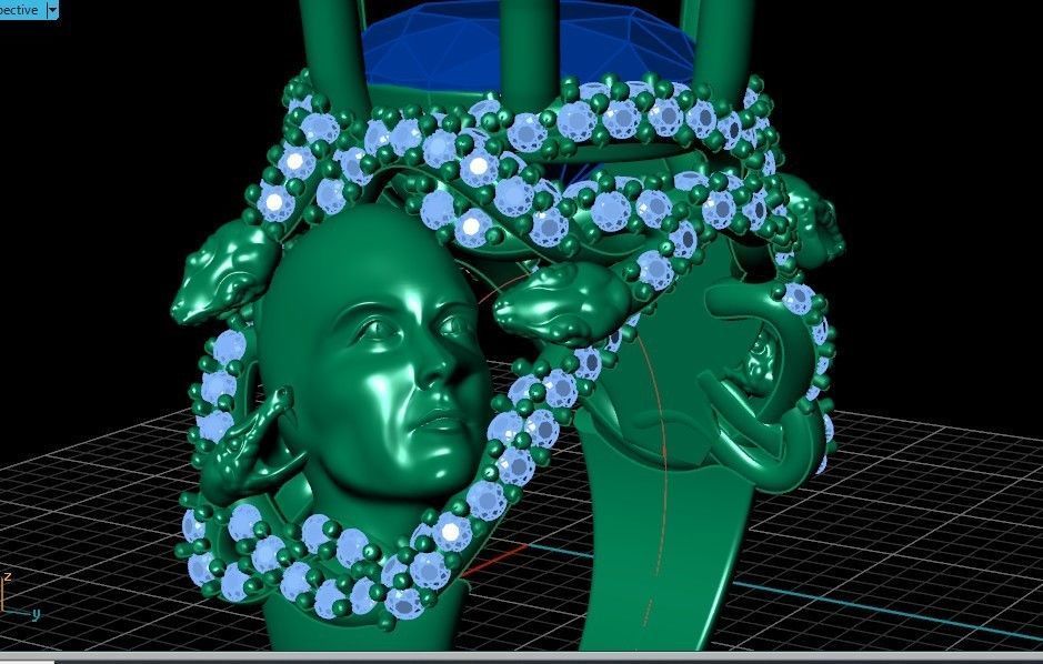  set ring and pendant medusa gorgona 3D Model Collection_18