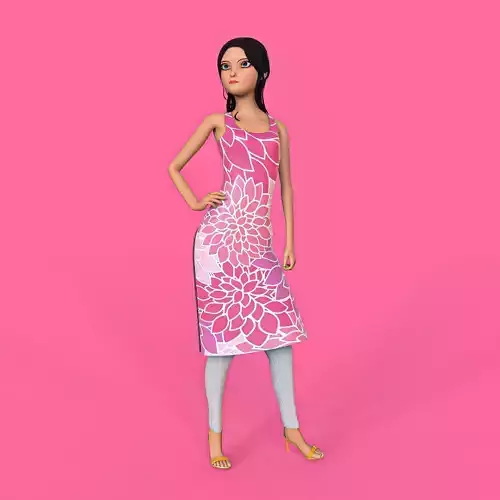 cartoon character indian woman 