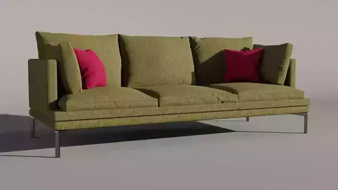 couch 3D model sofa with pillows