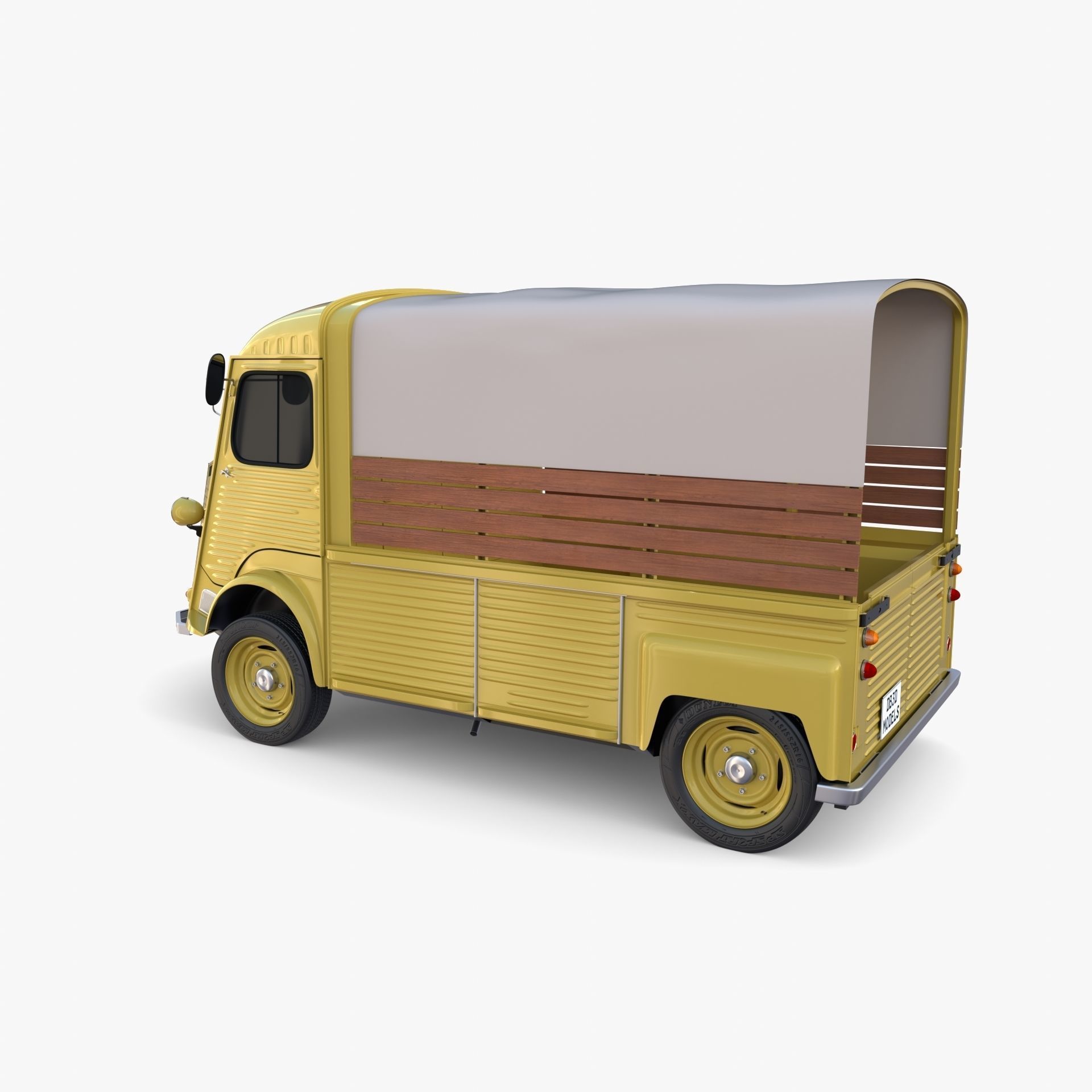 Generic 40s Van Pick Up v1 3D model_3